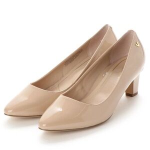 Vionic Mia Patent Leather Pumps Heels in Nude Sand Sz 10